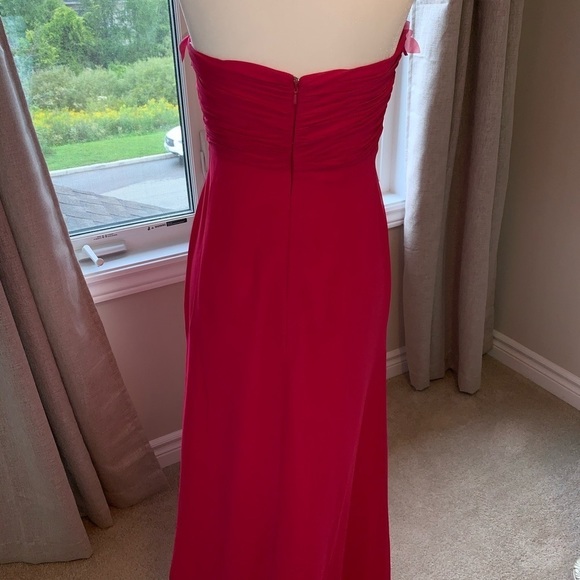 Never worn - NWOT David’s Bridal Hot Pink Strapless Dress - Picture 5 of 7
